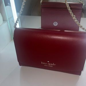 Kate Spade Carson Leather Convertible Crossbody Bag Digital Red